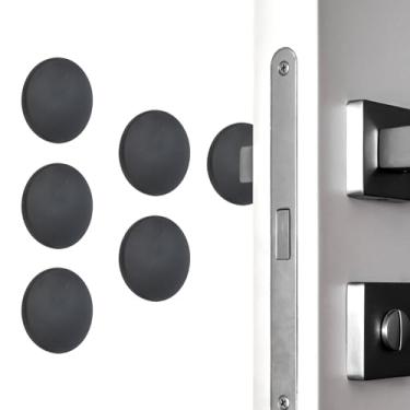 Imagem de PATIKIL 5 peças de protetor de parede para maçanetas de porta, batentes de porta redondos de silicone de 4 cm, almofada autoadesiva, protetor de parede silencioso para geladeira, casa, escritório