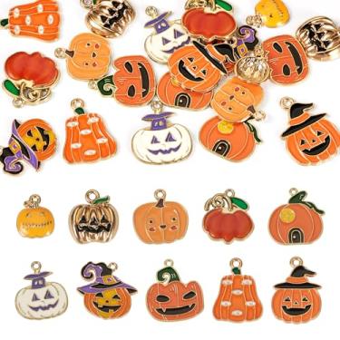 Imagem de Spritewelry Pingentes de Halloween de liga esmaltada, pingentes sortidos, caveira, fantasma, abóbora, casa, pingentes, pingentes para artesanato faça você mesmo, colar, pulseira, brinco, fabricação de