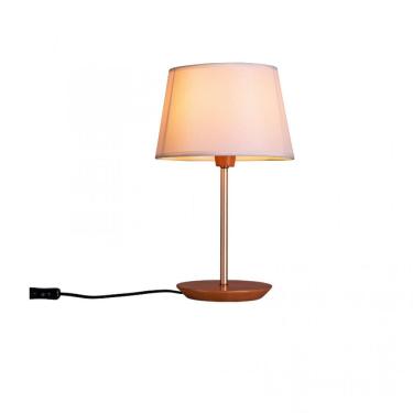 Imagem de Luminária de Mesa Abajur de Mesa 35cm Cúpula Algodão Cru Slim Madelustre Castanho/Dourado