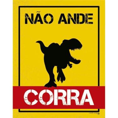 Imagem de Kit 10 Placas Não Ande Corra Dinossauro