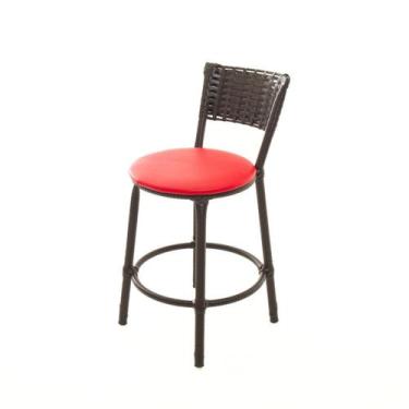 Imagem de KIT 2 Banquetas Baixa Encapada Junco CAFÉ Area Gourmet - ESPAÇO JUNCO,