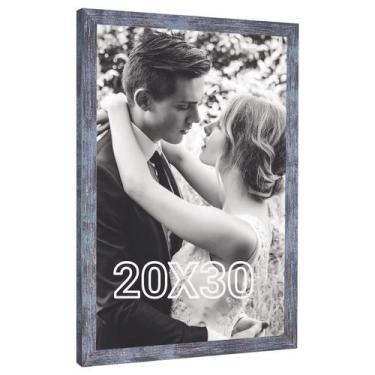 Imagem de Porta-retratos JDZIVTOP Azul rústico 20x30 cm Madeira Plexiglass