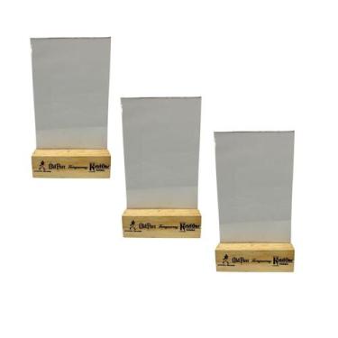 Imagem de DISPLAY DE MESA MADEIRA COM PORTA PAPEL ACRÍLICO 11x16cm - MS SALVADOS