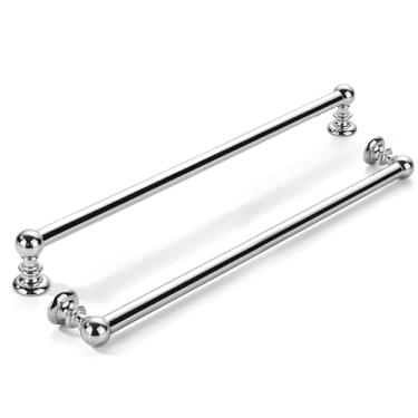 Imagem de khtumeware Pacote com 5 puxadores de armário cromado polido central de 12 polegadas (305 mm) para gavetas, penteadeira, alça de banheiro