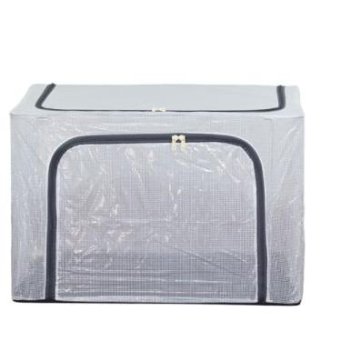 Imagem de Caixa Organizadora Multiuso para Roupas e Objetos, PVC e Poliéster, 39x29x19cm, 24L, Estrutura Resistente com Tampa, Design Moderno para Closet e Guarda-Roupa