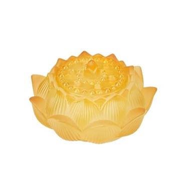 Imagem de Porta-incenso decorativo Queimador de incenso de fio de lótus esmaltado, suporte de incenso interno para casa, ornamentos criativos de incenso(Yellow)