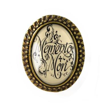 Imagem de Anel Memento Mori - Gótico Horror Halloween, pulseira ajustável de prata ou bronze antigo, bijuteria oval artesanal - 132, Adjustable, Metal, Sem pedra preciosa