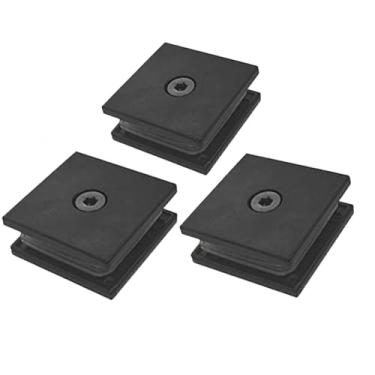 Imagem de Bathlink Grampo de vidro fosco Blcak para banheiro, 2 peças de grampos de porta de chuveiro para vidro temperado de 6-12 mm, braçadeira em U para porta de chuveiro