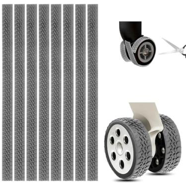 Imagem de Capas de roda de bagagem, capas protetoras de roda de silicone, redução de ruído, protetores de absorção de choque | Corte para ajuste para rodas giratórias de mala e rodízios de cadeira de escritório