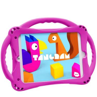 Imagem de Capa infantil para iPad mini TopesCT de silicone com alça e alça roxa