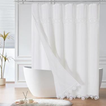 Imagem de Conjunto de cortinas de chuveiro Gibelle Boho Farmhouse Linen 180x180c