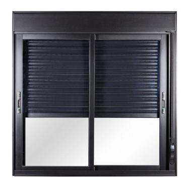 Imagem de Janela 2 Folhas com Vidro Liso e Persiana Integrada Fita 120 x 120cm Topsul Esquadrisul Preto