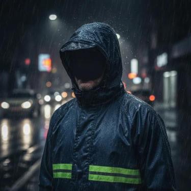 Imagem de Capa De Chuva Motoqueiro Com Faixa Refletiva E Capuz - SEM MARCA, GG V