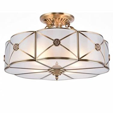 Imagem de Lâmpada de teto Tiffany Semi Flush Mount Light 4-Light Tambor Sombra Vintage Lustre Luminária de Teto para Quarto Corredor Entrada Foyer L45 A 30 cm