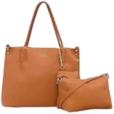 Imagem de Bolsa feminina espacosa estilo tote para mulheres, pratica, casual, charmosa, caqui, linda.