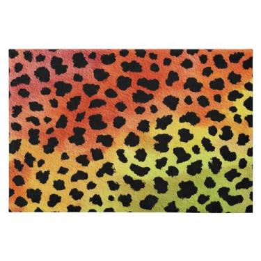 Imagem de CEBUGI Tapete de área 60 x 90 cm, macio, lavável, antiderrapante, com revestimento de borracha, estampa de leopardo, para sala de estar, quarto, decoração de casa