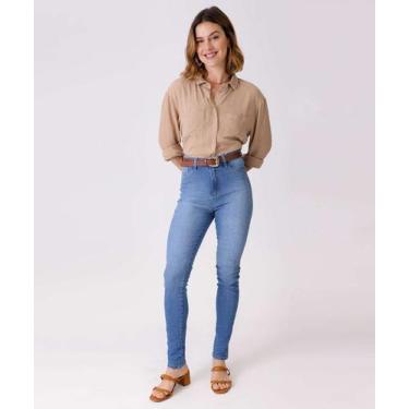 Imagem de Calça Jeans Skinny Feminina Marisa-08079, 42, Jeans azul