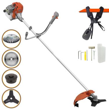 Imagem de Máquina de Cortar Grama Tekna RL520AC-G2 À Gasolina 2T 52cc 2HP 13.000rpm Roçadeira Com Carretel + Faca 3 Pontas + Faca 40 Dentes + Escova de Aço