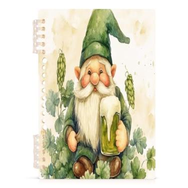 Imagem de Burbuja Caderno de cerveja St. Patrick Gnomo, papel pautado universitário A5 com 60 folhas, fichário para escritório, 1 pacote