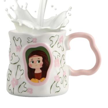 Imagem de Canecas Fofas,380ml Cerâmica Divertida Decoração de Mesa | Caneca de Café Divertida com Obras de Arte Famosas | Para Café Chá Leite Suco Presente Casa Escritório Escola