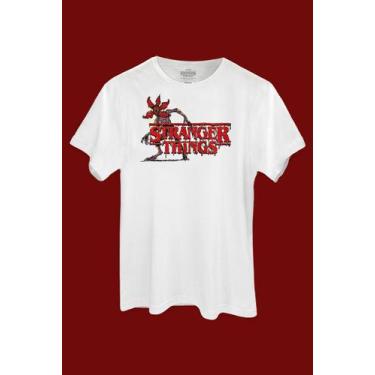 Imagem de Camiseta Stranger Things Demogorgon - Piticas, M, Branco, Unissex
