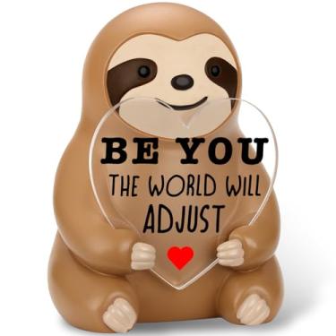 Imagem de Pariveca Slow Living Sloth Figurine Inspirational Gift for Women Men Friends Coworkers Students, Self-Acceptance Motivation Desk Decor, Encouragement Present for Stress Relief & Mindfulness PF068