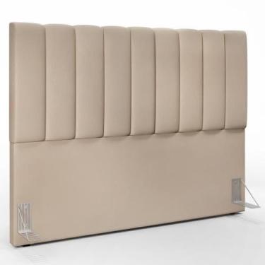 Imagem de Cabeceira Cama Box Casal King 195 Cm Dália W01 Suede Bege - LYAM DECOR