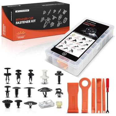 Imagem de A-Premium Kit de clipes de retenção de carro 150 peças (13 tipos) compatível com Ram 1500 2011-2018 para-choque escudo avental de trava de porta auto pino de plástico conjunto de substituição com