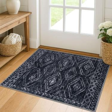 Imagem de KILOCOCO Tapete de entrada Boho impresso 5 x 7 cm tapete de área pequena tapete de porta interior lavável à máquina tapetes de cozinha super macios antiderrapantes para entrada do quarto geométrico