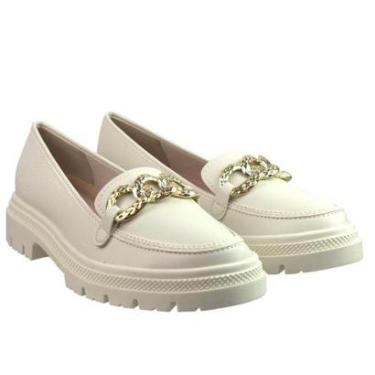 Imagem de Mocassim Fem Moleca Loafer Tratorado Napa Off White 5775.101-Feminino