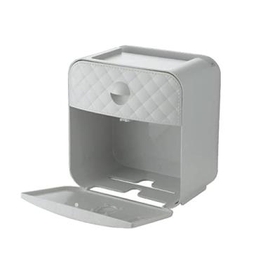 Imagem de Caixa dispensadora de lenços multifunções de papel de parede caixa de papel rolo de armazenamento de papel toalha de papel casa cozinha banheiro organizador rack suporte caixa de lenços (cor: D) (C)