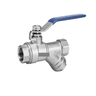 Imagem de ROUPWKWO Válvula esférica de filtro de aço inoxidável 304, tubo de água, aquecimento de piso, interruptor de válvula de filtro em forma de Y, 4 pontos, 6 pontos, 2,5 cm, dn25 (2,5 cm)