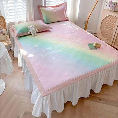 Imagem de Tapete infantil de seda gelo conjunto de três peças tapete de colchão dobrável lavável (cor: A, tamanho: 1,8 m)