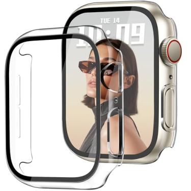 Imagem de Newlibery Capa de 40 mm compatível com Apple Watch Series 6/5/4/SE/SE2/SE3 com protetor de tela de vidro temperado HD, capa rígida de policarbonato com cobertura total, proteção antiarranhões, capa