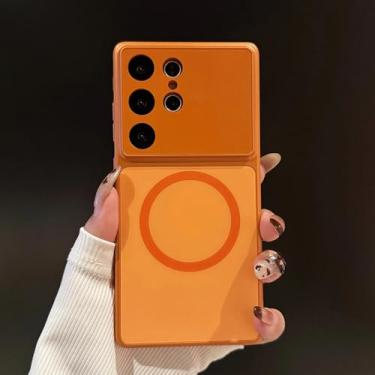 Imagem de Capa para carregamento sem fio para Samsung Galaxy S26 S25 S24 S25, ultra resistente a impactos (para Samsung S26/Laranja)