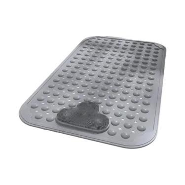 Imagem de Tapete De Banho Antiderrapante Em PVC Com Ventosas E Furos De Drenagem