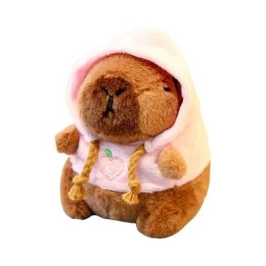 Imagem de Brinquedo De Pelúcia Capivara Pequena E Fofa Com Capuz E Asas, Boneca 