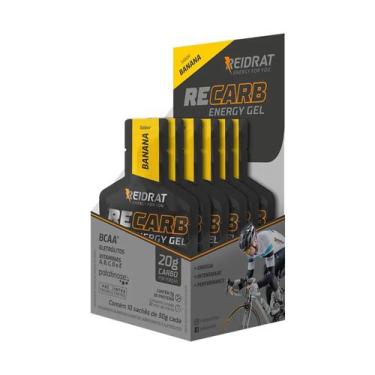 Imagem de 10 Sachês 30gr Recarb Energy Gel Reidrat Bcaa Palatinose, Banana