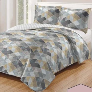 Imagem de Kit Cobre Leito Colcha Daily King 3 Peças Dupla Face Estampado - Modelo 66 - 100% Poliéster