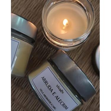 Imagem de Vela Aromática Artesanal Vivaê Arruda e Alecrim - Fragrância Intensa e Cera Vegetal - 90g