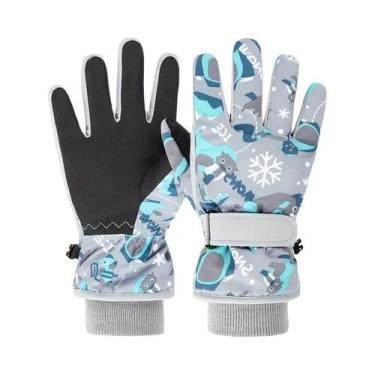 Imagem de Luvas De Esqui De Inverno Para Crianças, Forro De Veludo Grosso E Quen