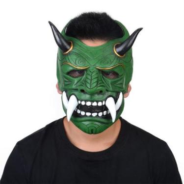 Imagem de Máscara verde Prajna Latex Full Face Cosplay, adereços de fantasia - y