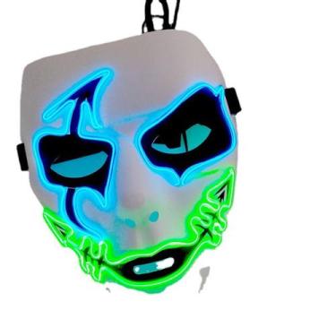 Imagem de Máscara Cold Light Masquerade Palhaço Halloween Carnaval PVC - yiweisa