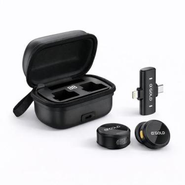 Imagem de Microfone de Lapela Sem fio Duploa A Gold Com Case