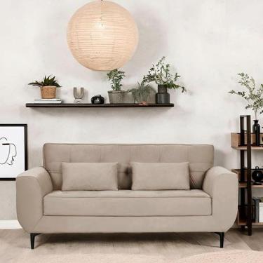 Imagem de Sofá 3 Lugares Piacenza Suede Bege 202 cm - Mobly