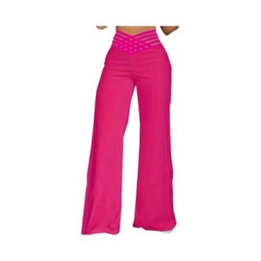 Imagem de Calças Femininas De Cintura Alta Com Pernas Largas E Estilo Y2K, Elega