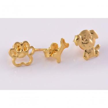 Imagem de Brinco Premium Colchões Trio de Cachorros Folheado em Ouro 18K Hipoalergênico Níquel Fr...
