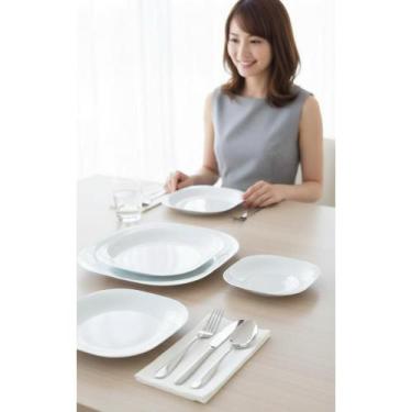 Imagem de Conjunto 12 Peças Pratos Jantar Mesa Posta Branco Opaline - Congratula