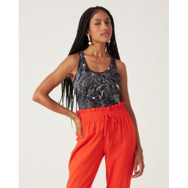 Imagem de Regata Feminina Tropical Em Viscose Stretch - Malwee, Preto, M