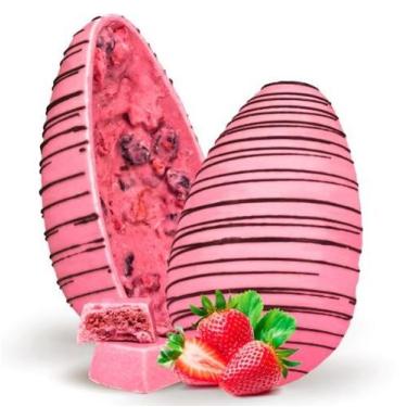 Imagem de Ovo Frutado De Morango,Hibisco E Cranberry -Choc Branco Vegano C/Fruta